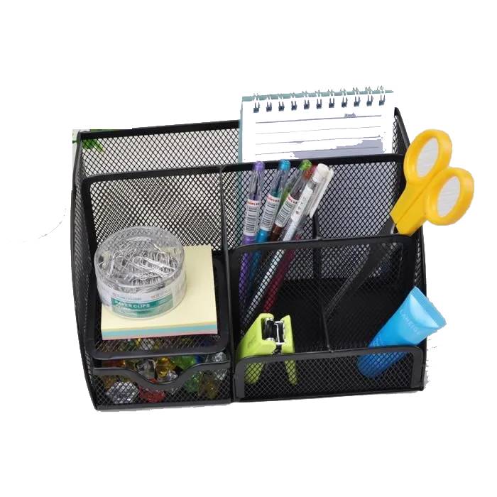 Multi-fonction Organisateur de Bureau Porte-stylo Métal